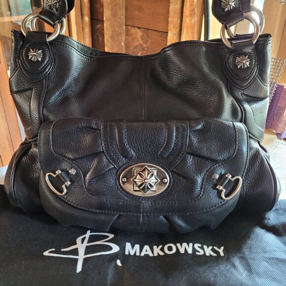 b. makowsky Handbags - B. Makowsky Leather Satchel in Black